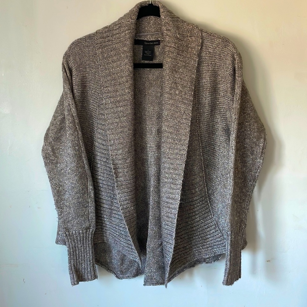 Grey and metallic silver Calvin Klein Jeans cardigan